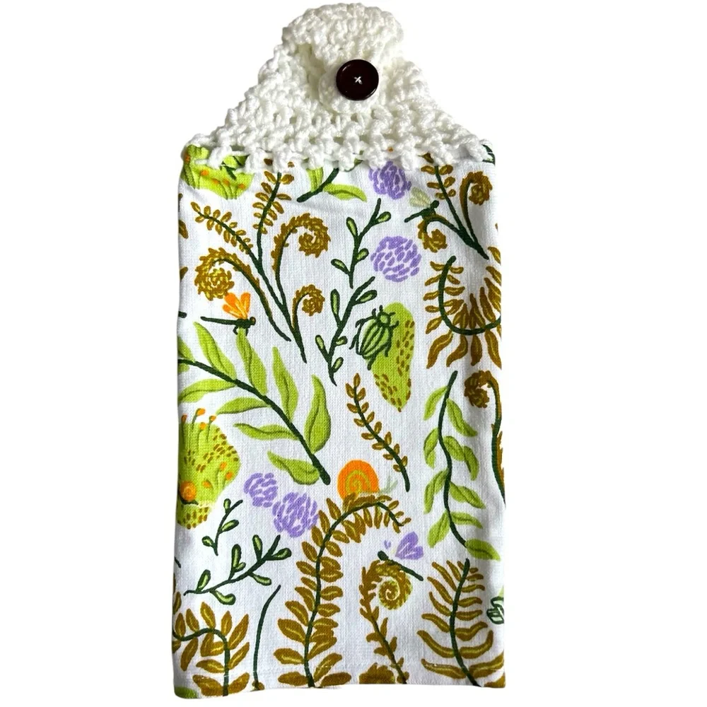 Hand Crafted Colorful Nature Floral Hanging Hand Towel Crochet Top